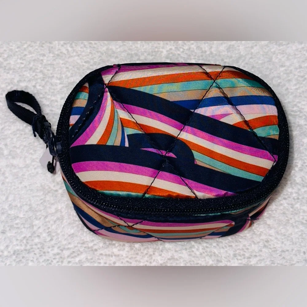 NWT Vera Bradley Ultralight Mini Zip Case.  Retired Pattern Retro Ribbon.